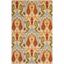 Ivory and Multicolor Southwestern Wool Area Rug, 5'3" x 8'3"