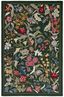 Green-Pink Floral Handmade Wool Rectangular Rug, 3'9" x 5'9"