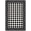 Handmade Black and Ivory Wool Floral Small Rug