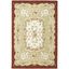 Ivory and Burgundy Handmade Wool Runner Rug, 2'6" x 8'