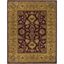 Burgundy and Gold Hand-Tufted Wool 4' x 6' Area Rug