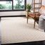 Ivory Geometric Flat Woven Wool Rug, 4' x 6'