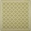 Green and Beige Square Synthetic Outdoor Area Rug