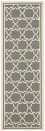 Anthracite and Beige Geometric Flat Woven Outdoor Runner Rug