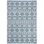 Reversible Easy-Care Synthetic Indoor/Outdoor Rug in Grey/Teal, 9' x 12'