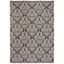 Black and Cream Damask Rectangular Outdoor Area Rug 8' x 11'