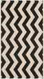 Black and Beige Chevron Indoor/Outdoor Synthetic Area Rug