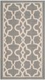 Reversible Grey-Beige Synthetic 2'7" x 5' Indoor/Outdoor Rug