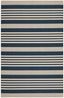 Courtyard Navy & Beige Striped Synthetic Area Rug, 6'7" x 9'6"