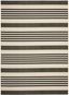 Black and Bone Striped Synthetic Indoor/Outdoor Area Rug, 9' x 12'