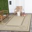 Natural and Chocolate Rectangular 5' x 7' Stain-Resistant Synthetic Rug