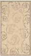 Courtyard Charm 43''x24'' Natural/Brown Synthetic Rectangular Rug