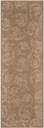 Reversible Easy-Care Brown/Natural Synthetic Runner Rug, 2'3" x 6'7"