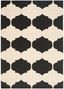 Geometric Beige & Black Synthetic Indoor/Outdoor Area Rug, 4' x 5'7"