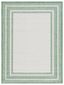 Ivory and Green Rectangular Synthetic Indoor/Outdoor Rug