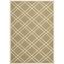 Green and Beige Geometric Bordered Outdoor Area Rug, 4' x 5'7"