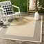 Elegant Gray and Cream 8' x 11' Synthetic Flat Woven Outdoor Rug