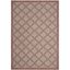 Elegant Red & Beige Rectangular Easy-Care Outdoor Rug