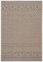 Beige and Black 9' x 12' Synthetic Flat Woven Reversible Rug