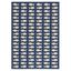 Navy and Beige Synthetic 5' x 7' Easy-Care Outdoor Area Rug