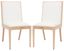 Laycee Tufted Linen and Natural Wood Dining Side Chair, White