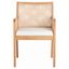 Natural Rattan and Cane Arm Chair with Linen Cushion