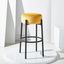 Paisleigh 15'' Mustard Velvet and Black Metal Round Bar Stool