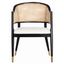 Black and Natural Rattan Cane Side Chair