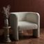 Ivory Barrel Back Wood Accent Chair with Tripod Base