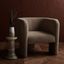 Elegant 30" Light Brown Faux Shearling Barrel Accent Chair