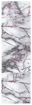 Gray and Pink Abstract Marble Runner Rug, 2'3" x 12'