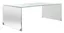 Crysta 47'' Clear to White Ombre Glass Rectangular Coffee Table