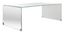 Crysta 47'' Clear to White Ombre Glass Rectangular Coffee Table