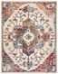 Light Blue and Burgundy Oriental Rectangular Area Rug