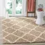 Ivory Beige Diamond Shag 3' x 5' Synthetic Area Rug