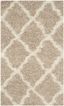 Ivory Beige Diamond Shag 3' x 5' Synthetic Area Rug