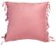 Pink Cotton Chenille Square Pillow with Fringe Tassels