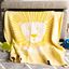 Yellow Knitted Cotton Baby Unisex Throw Blanket