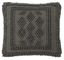 Charcoal Embroidered Wool Blend Square Throw Pillow