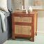 Coastal Natural Rattan & Mindi Wood 1-Drawer Nightstand