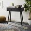 Retro Black Pine Wood Hallway Table with Storage