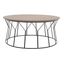 Transitional 35'' Round Beige Wood & Metal Coffee Table