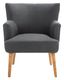 Mid-Century Chic Dark Grey Faux Leather Accent Chair