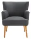 Mid-Century Chic Dark Grey Faux Leather Accent Chair