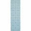 Light Blue and Ivory Geometric Wool Runner Rug, 2'6" x 8'