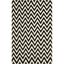 Handwoven Chevron Zigzag Wool Rug in Black/Ivory, 8' Square