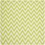 Ivory and Green Geometric Wool Flat Woven Area Rug