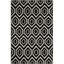 Handwoven Geometric Black and Ivory Wool Round Rug, 95"