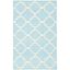 Light Blue and Ivory Geometric Wool 8' x 10' Area Rug