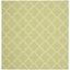 Ivory and Light Green Geometric Wool Flatweave Rug, 3' x 5'